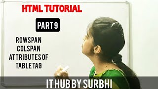 HTML TUTORIAL | PART 9 | Rowspan & colspan attributes of table tag