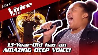 This girl's DEEP VOICE makes coaches turn very quickly in The Voice Kids!