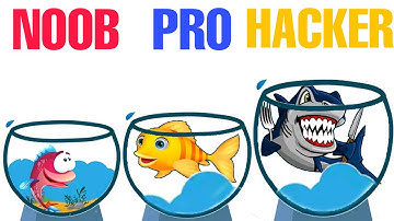 NOOB VS PRO VS HACKER-SAVE THE FISH Physics Puzzle Game