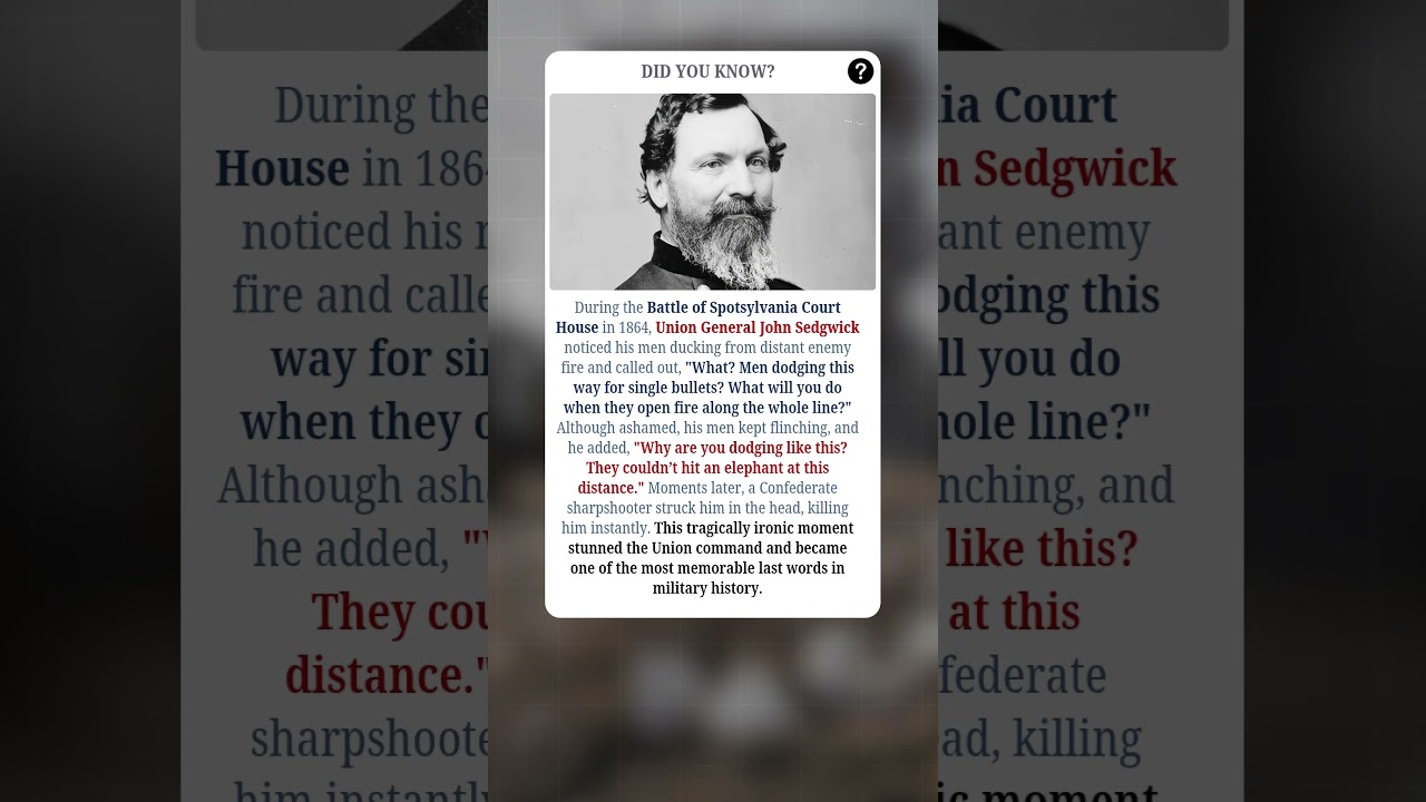 The Last Words Of General John Sedgwick