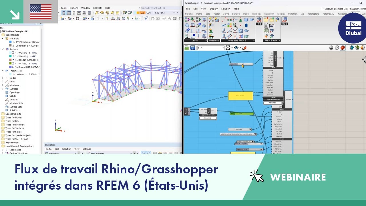 [EN] Flux de travail Rhino/Grasshopper intégrés dans RFEM 6 (États-Unis ...