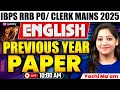 IBPS RRB Clerk/PO Mains English 2025 | English Previous Year Paper | English By Yashi Ma'am