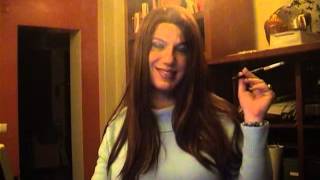 Smoking Redhead in Aqua Sweater