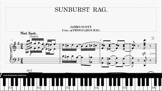 Sunburst Rag (1909) - James Scott - Piano (Ragtimes Sheets - Ragtime Tutorial Piano score)