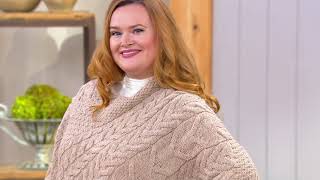 Kilronan Merino Wool V-Neck Poncho on QVC
