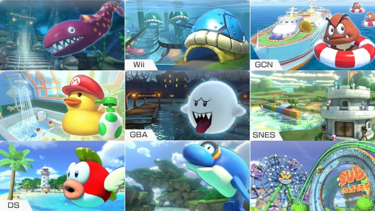 Mk8 Raft Mario Kart 8 Deluxe - Wave 6 // All 22 Underwater Section Courses ...