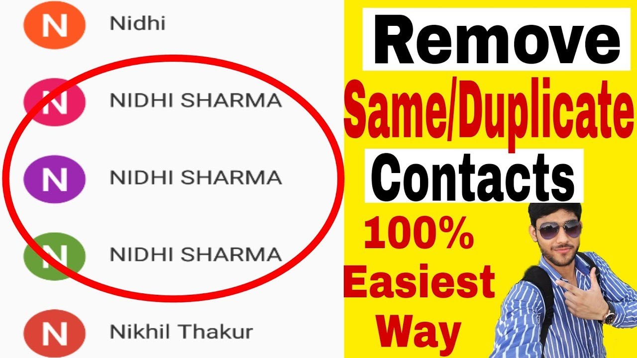 Delete Duplicate Contacts in one click easy way explained by GeekyRakesh