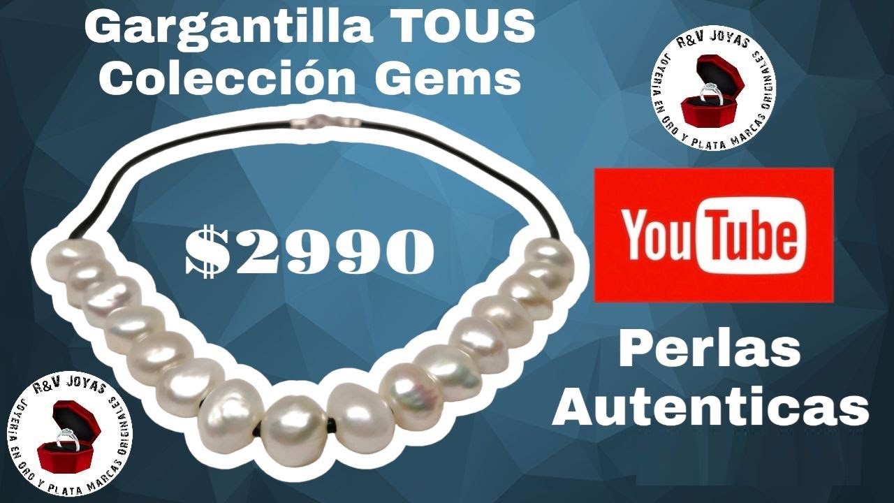 Gargantilla TOUS Colección Gems Perlas Autenticas Piel Terminales Plata ACEROJOYASMEX y RyV Joyas