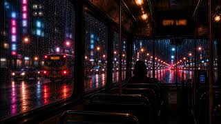 Rainy Night Bus Window 🌃 | Quiet City Lights & Soft Piano Ambience screenshot 4
