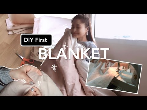 DIY BLANKET 𝙊𝙇𝘿 ~ 𝙉𝙀𝙒 ผ้าห่มกับจักรเย็บมินิราคาไม่ถึง 200฿ จะทำได้ไหม? | Aurachiceo