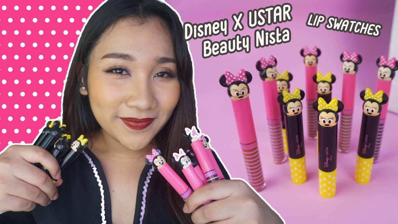 Disney X Ustar beauty nista lip swatched สวอชลิปมินนี่จากUstar