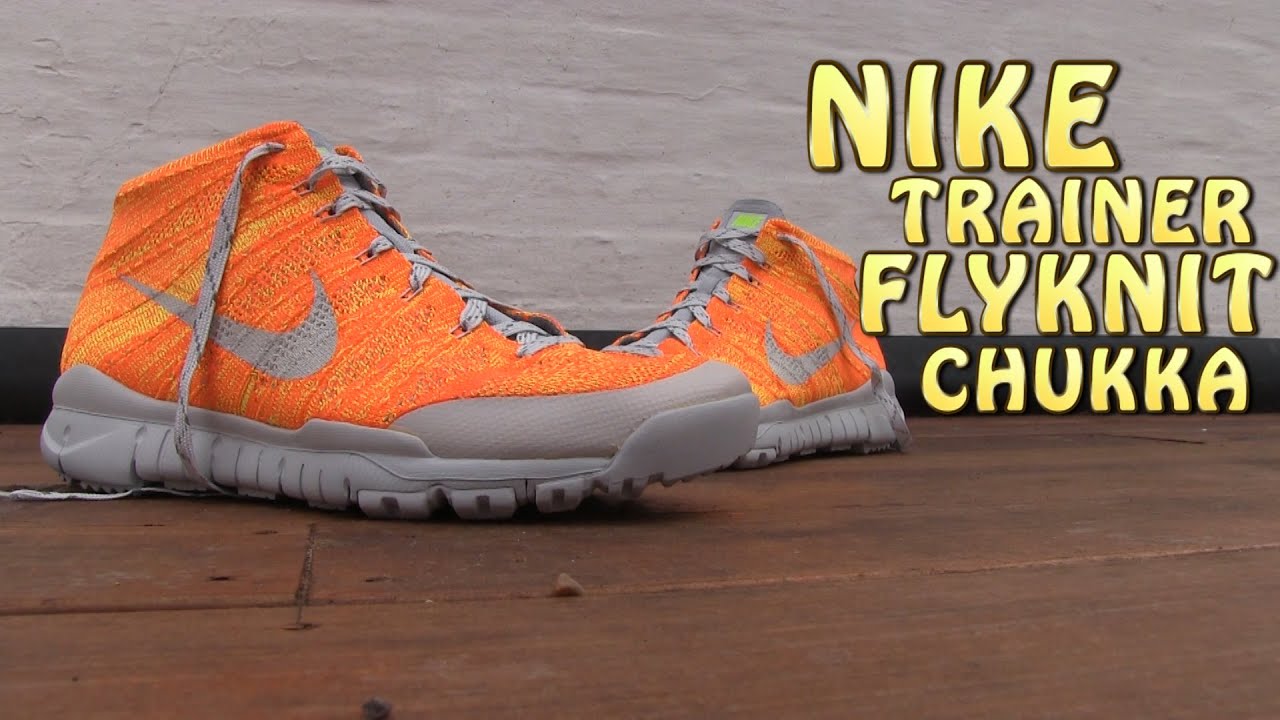 Nike Flyknit Trainer Chukka SFB (Orange / Volt) - On Feet