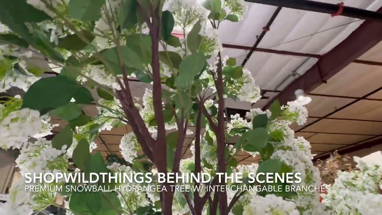 ShopWildThings Giant Premium Faux Snowball Hydrangea Tree 11 Feet Tall, Wall Hugger Style