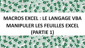 MACROS EXCEL VBA : MANIPULER LES FEUILLES EXCEL - PARTIE 1