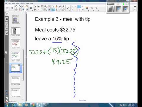 3 7e percent change word problem   restaurant tip and sales tax