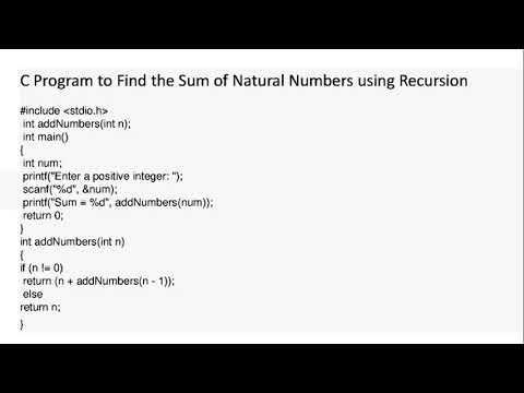 C Program to Find the Sum of Natural Numbers using Recursive function ...