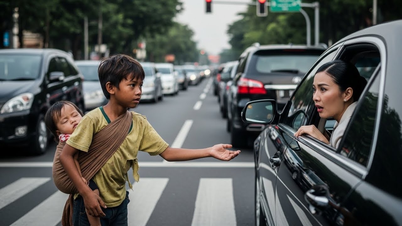Bocah Yatim Dimaki Penculik di Lampu Merah, Saat Kaca Mobil Mewah Turun Semua Orang Terdiam…