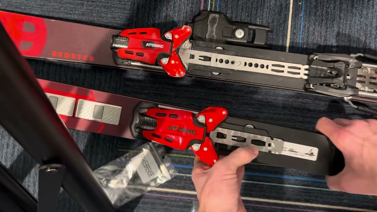 Installing Atomic X Var ski bindings on a race plate. This applies to the 12, 16, 19 and maybe more