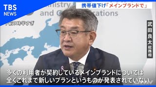 携帯値下げ “メインブランドでプラン発表ないのは問題”、総務相
