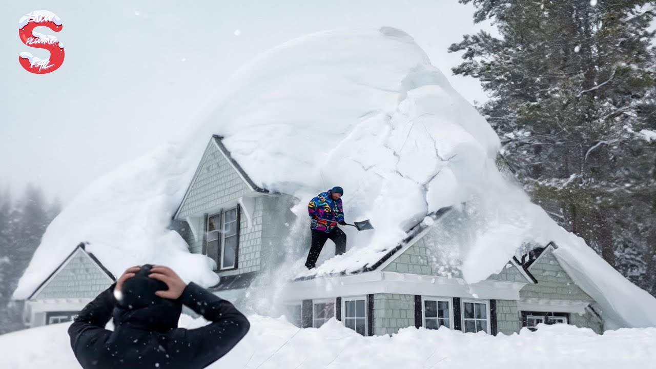 Skilled Snow Removal: Massive Roof Avalanche | Extreme Challenging Roof Snow Clearing Moments #2