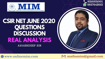 Real Analysis CSIR NET JUNE 2020 Questions Discussion by Akashdeep Sir  #csirnetmaths #csirnet2020