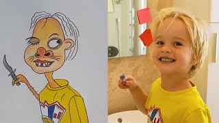 Vlad And Nikita Kids Play With Balloon Memes Drawing | Chris And Chris |#Sanjeeb Funny Arts
