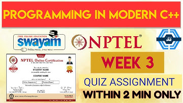 Programming In Modern C++ Week 3 Quiz Assignment Solution | NPTEL | SWAYAM