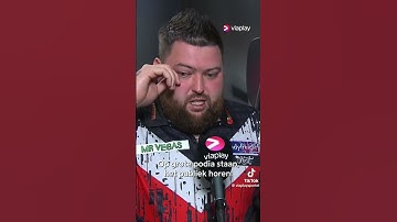 Michael Smith was emotional after he won against Nathan Aspinall | 2025 Mr Vegas Grand Slam of Darts