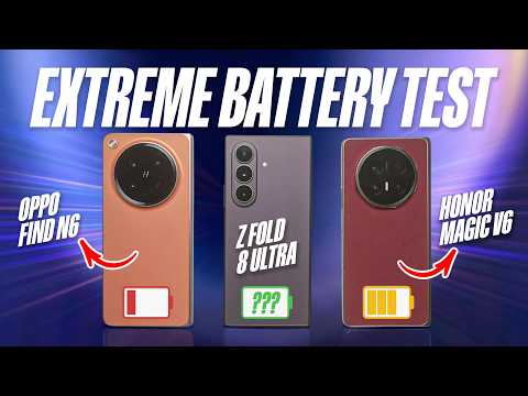 Samsung Galaxy Z Fold 8 Ultra vs HONOR Magic V6 vs Oppo Find N6 Battery Drain Test