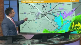 Houston weather: Rain and sleet near the coast, warming later today