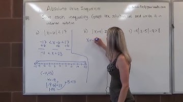 [SL]Solving Absolute Value Inequalities, Number Line, Interval Notation Part II