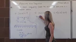 [SL]Solving Absolute Value Inequalities, Number Line, Interval Notation Part II