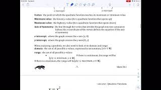 20-1 Quadratic Functions Lesson 3: Vertex Form Parameters p & q