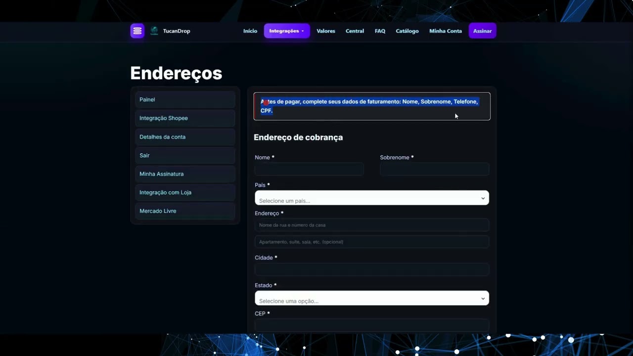 Conhecendo o TucanDrop e assinando (passo a passo)