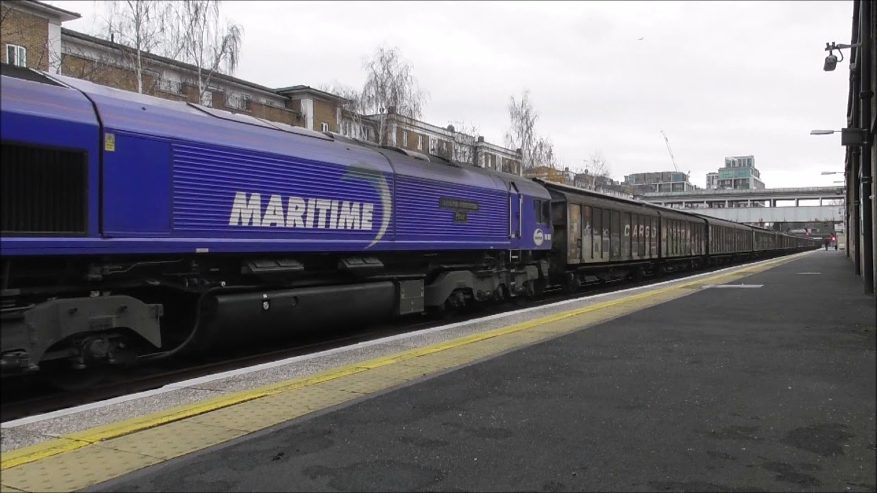 DB Cargo 66051 At Kensington Olympia Working 6D24 Dollands Moor To Wembley.