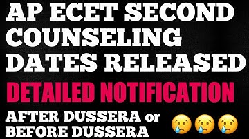 AP ECET SECOND COUNSELING NOTIFICATION RELEASED||MAIL RESPONSE BY APCETS || AFTER DUSSERA 😢