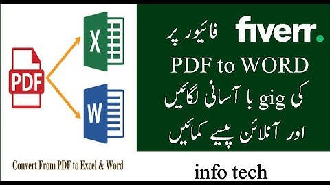 Create PDF to word conversion gig on fiverr easily | earn money online on fiverr no need skill