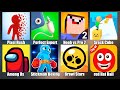 Among Us,Brawl Stars,Red Hat Ball,Pixel Rush,Noob vs Pro,Нуб против Про,Амонг Ас,Бравл Старс