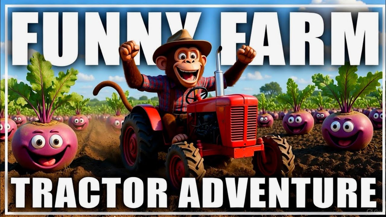Monkey Farmer Fixes Tractor & Plows Beet Field | Funny Farm Work (Best for