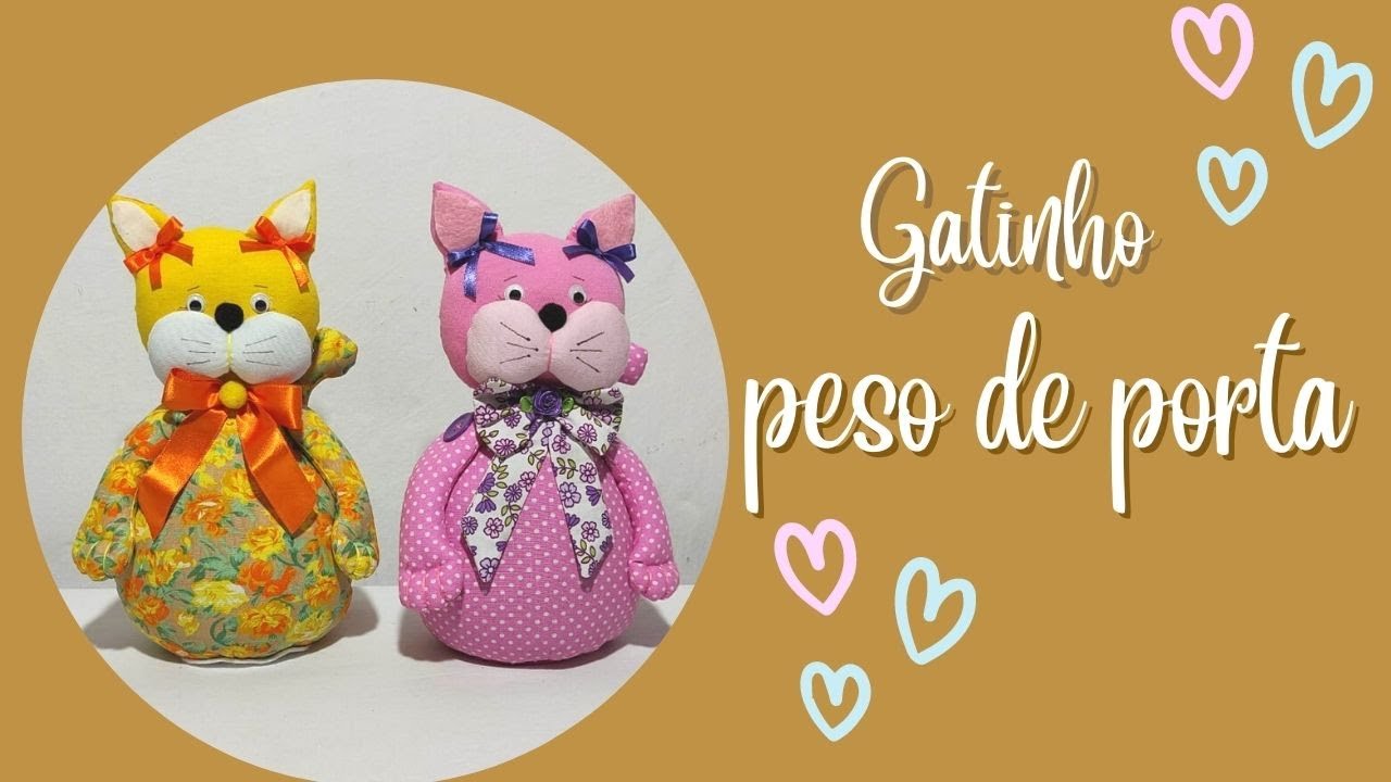 Passo a passo com moldes como fazer gatinha peso de porta