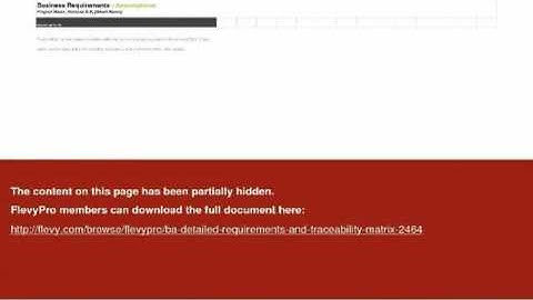BA - Detailed Requirements & Traceability Matrix