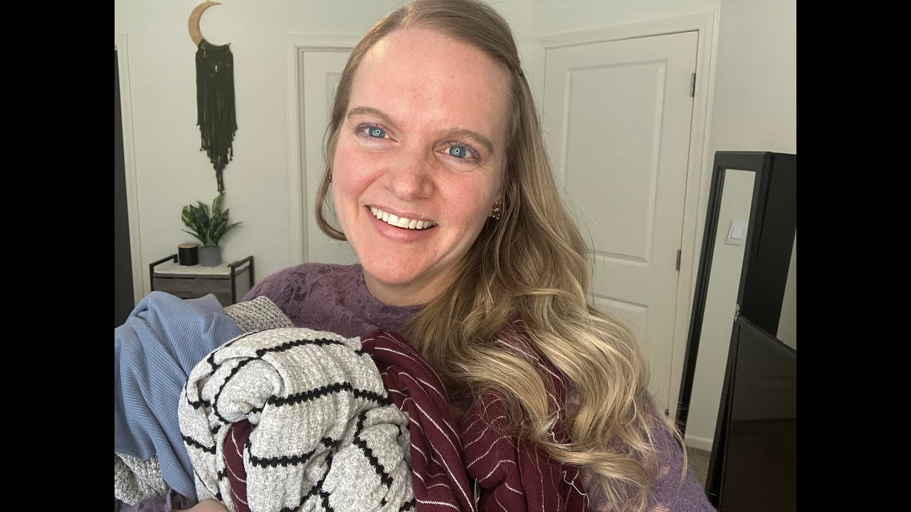 Покупки в секонд-хенде 💙 6 симпатичных зимних топов всего за 30 долларов | Примерка