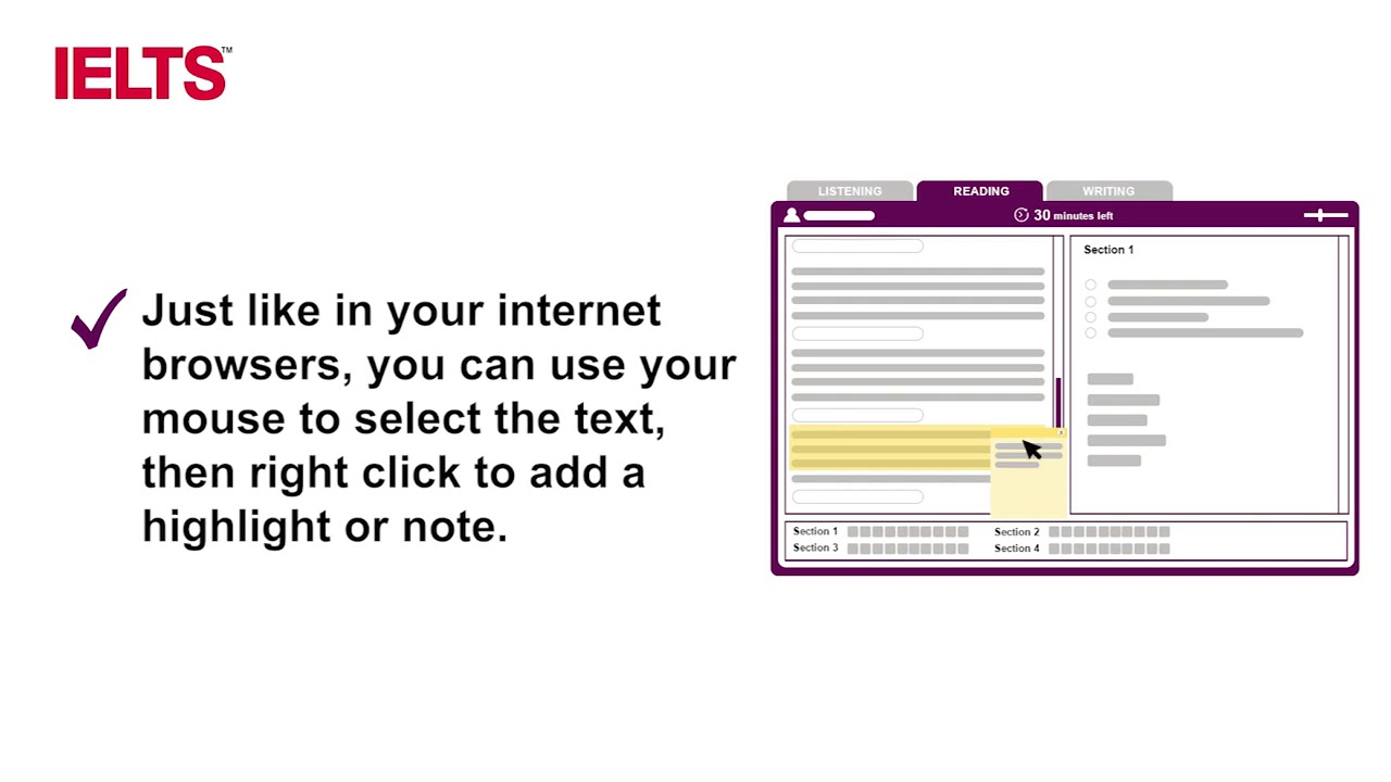 IELTS on Computer Reading Test tips - YouTube