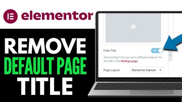 How to Remove Default Page Title Elementor 2025 (Correct Way)