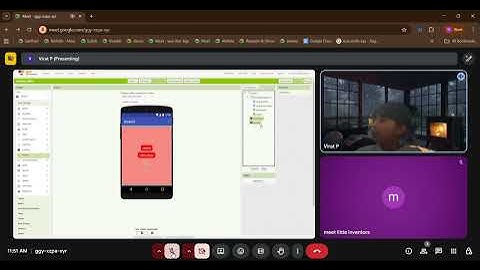 Virat  Explaining About his MIT App Inventor project at Little Inventors.🥳