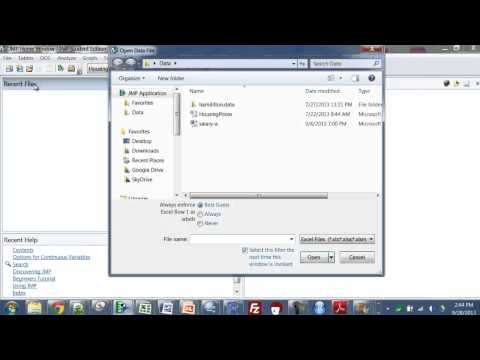 Reading an Excel File Into jmp