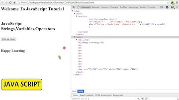 JAVASCRIPT SYNTAX STRINGS VARIABLES OPERATORS   DEMO