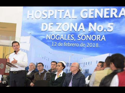 Inauguración Hospital General de Zona No. 5 del IMSS en Nogales, 75 Aniversario del IMSS