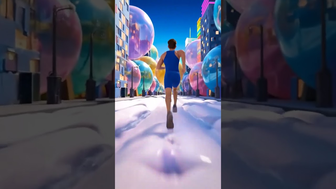 Balloon Head Marathon – Bubble City Madness | AI Explained 🎈