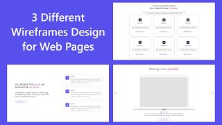 3 Different Wireframes of Web Pages |  wireframe Design Tutorial | Tutorial in Adobe XD